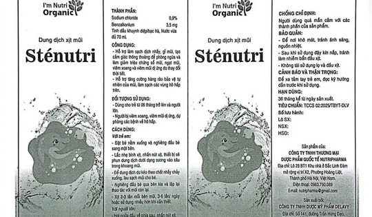 Thu hồi số công bố dung dịch xịt mũi Sténutri