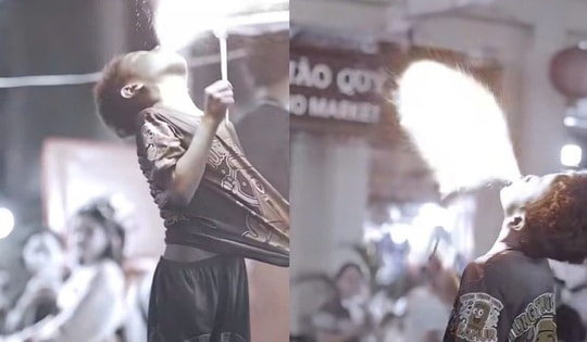 Phát hiện đường dây 'chăn dắt' trẻ em ngậm dầu hỏa phun lửa để xin tiền