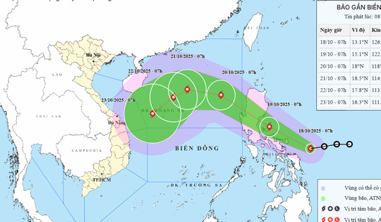 Áp thấp nhiệt đới đã mạnh lên thành bão, tiến vào Biển Đông