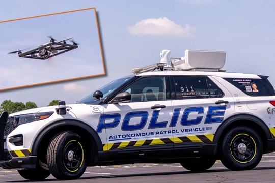 Mỹ: Lần đầu tiên thử nghiệm mẫu xe tuần tra tự lái tích hợp drone