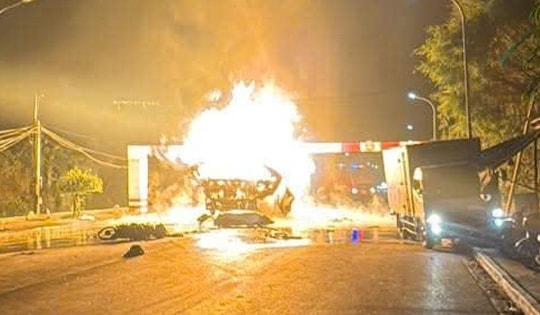Thông tin chính thức vụ cháy xe bồn chở khí hóa lỏng LPG trong đêm