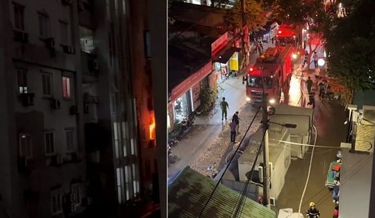 Cháy chung cư ở Hà Nội, 2 người mắc kẹt may mắn thoát nạn