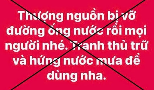 Thực hư thông tin 'thượng nguồn bị vỡ đường ống nước' ở Huế