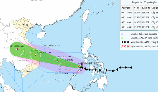 Bão số 13 đã vào Biển Đông, giật cấp 16, khu vực ven biển nước dâng cao đến 6m