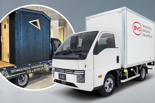 BYD trình làng xe tải cung cấp điện năng cho cả phòng xông hơi