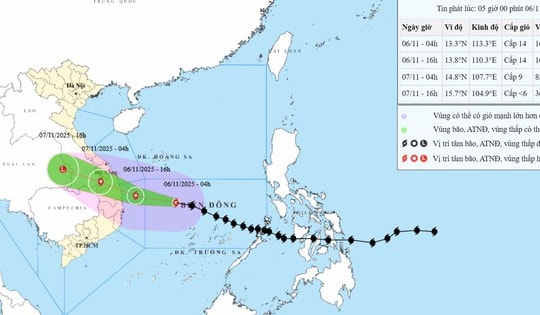Bão số 13 sẽ đổ bộ đất liền các tỉnh Đà Nẵng đến Khánh Hòa vào chiều nay
