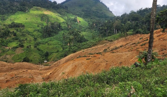 Kinh hoàng sạt lở núi, đất đá trút ào ào 'như thác' ở vùng cao Đà Nẵng