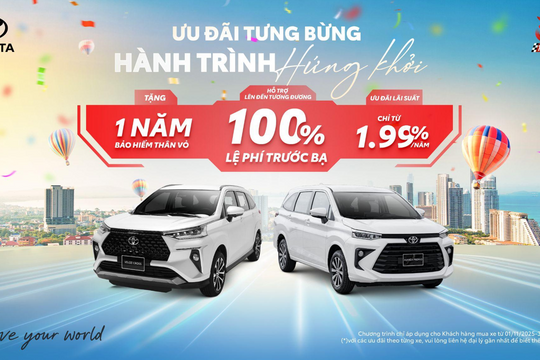 Veloz Cross khuyến mại đến 100% thuế trước bạ và 1 năm bảo hiểm