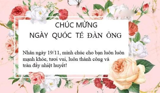 Những mẫu thiệp chúc mừng ngày Quốc tế Đàn ông 19/11 đẹp nhất 2025