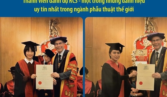 Hai bác sĩ Việt Nam nhận chứng chỉ thành viên danh dự của tổ chức ngoại khoa hàng đầu thế giới