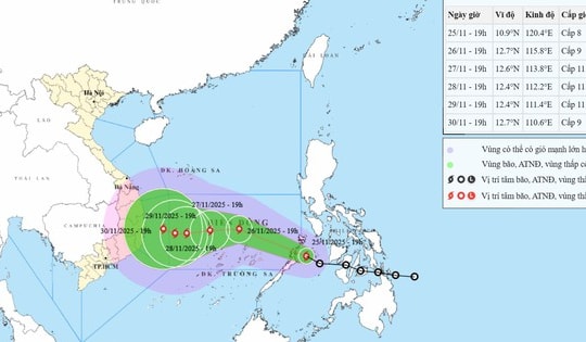Áp thấp nhiệt đới đã mạnh lên thành bão, giật cấp 13 trên Biển Đông
