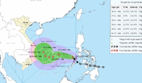 Bão số 15 được dự báo sẽ quần thảo rất lâu trên Biển Đông, gây đợt mưa lớn cho miền Trung