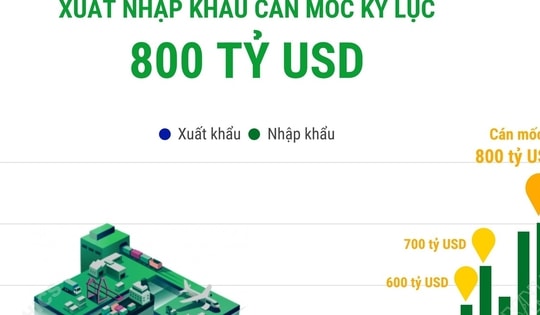 Xuất nhập khẩu cán mốc kỷ lục 800 tỷ USD