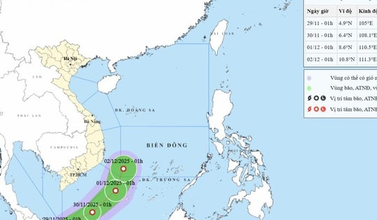 Chuyên gia: Đường đi kỳ lạ của áp thấp nhiệt đới trên Biển Đông là chưa từng được ghi nhận