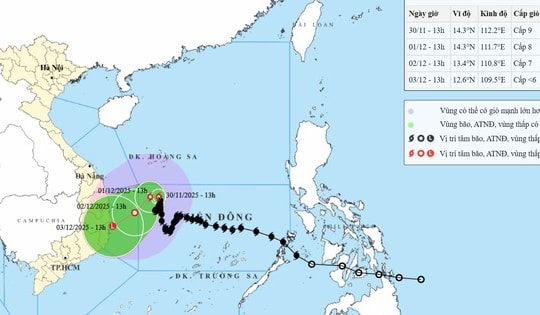 Bão số 15 sẽ đi vào vùng biển từ Gia Lai đến Khánh Hòa