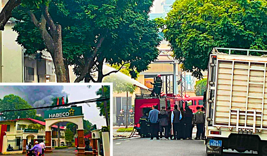 Hà Nội: Cháy tại nhà máy bia, khói đen cuồn cuộn