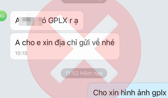 Cảnh báo lừa đảo nhắn tin hỏi địa chỉ để 'trả bằng lái'