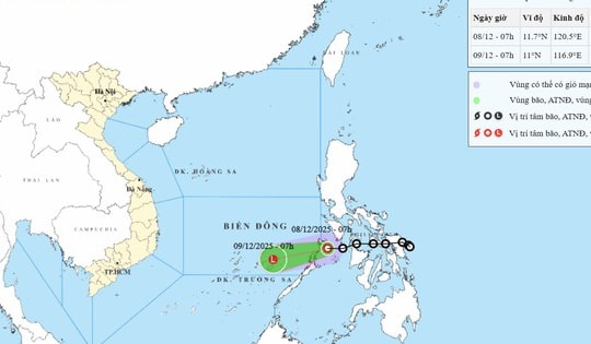 Áp thấp nhiệt đới đang suy yếu nhanh