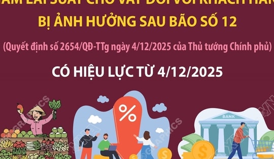 Giảm lãi suất cho vay đối với khách hàng bị ảnh hưởng sau bão số 12