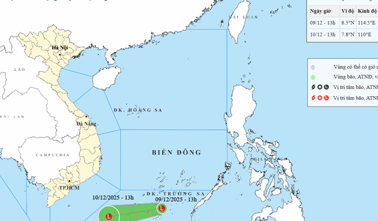 Biển Đông lại xuất hiện vùng áp thấp lạ thường