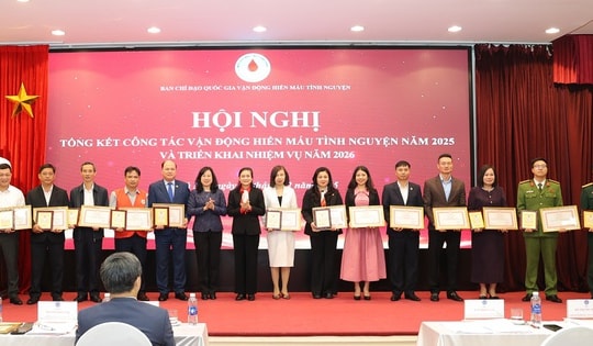 Năm 2026, phấn đấu tiếp nhận 1,95 triệu đơn vị máu, thống nhất quản lý dữ liệu người hiến máu