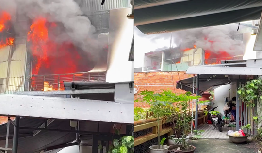 Ngôi nhà 4 tầng bốc cháy dữ dội giữa khu dân cư Đà Nẵng