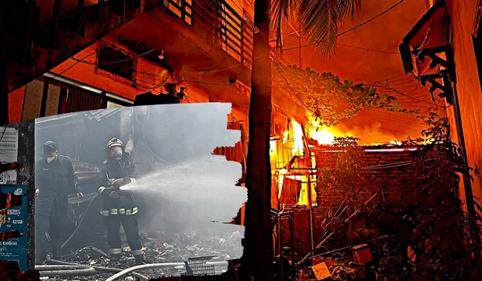 Cháy chợ Xanh lúc rạng sáng, nhiều lực lượng được huy động khẩn cấp