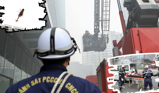 Trực thăng tham gia diễn tập chữa cháy, cứu nạn quy mô 4000 người ở Hà Nội