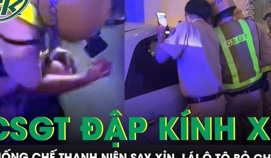 CSGT đập kính xe, khống chế nam thanh niên say xỉn lái ô tô của người khác bỏ chạy ở TPHCM