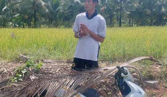 Bắt thanh niên trộm xe máy rồi giấu ở bờ ruộng