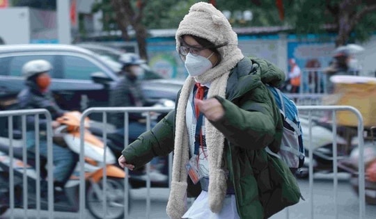 Sáng nay Hà Nội lạnh 9,5 độ, học sinh vẫn đến trường bình thường