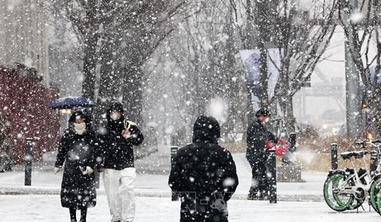 Tuyết rơi dày tại Hàn Quốc