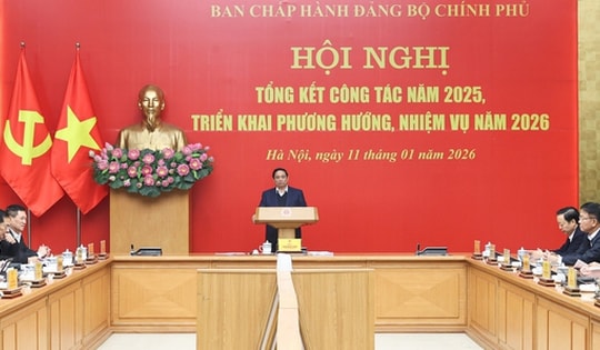 Đảng ủy Chính phủ tổng kết năm 2025, đề ra mục tiêu tăng trưởng 10% cho năm 2026