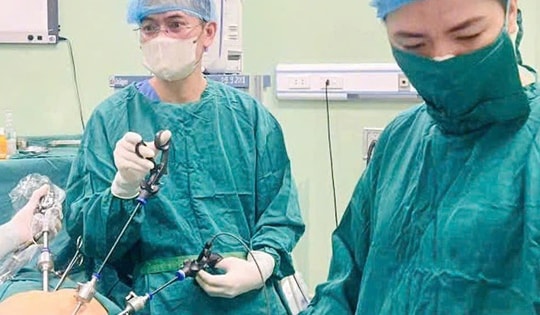 Phẫu thuật nội soi cứu ca chửa trong sừng tử cung phụ hiếm gặp tại Nghệ An
