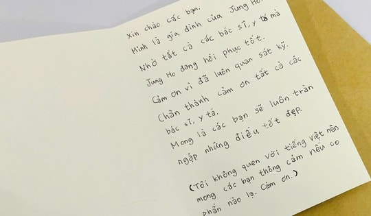 Du khách Hàn Quốc gửi thư cảm ơn bác sĩ Việt Nam