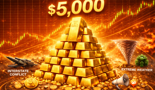 Giá vàng thế giới áp sát 5.000 USD trước rủi ro địa chính trị