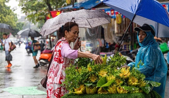 Cảnh báo mưa dông khu vực nội thành Hà Nội vào chiều nay