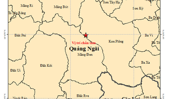 Động đất 3.5 độ ở Quảng Ngãi