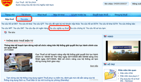Tra cứu thuế thu nhập cá nhân online
