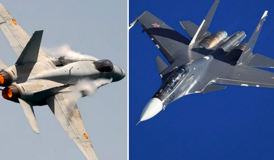 Tiêm kích Su-30SM Nga 'chạm trán' F-18 Tây Ban Nha trên biển Baltic