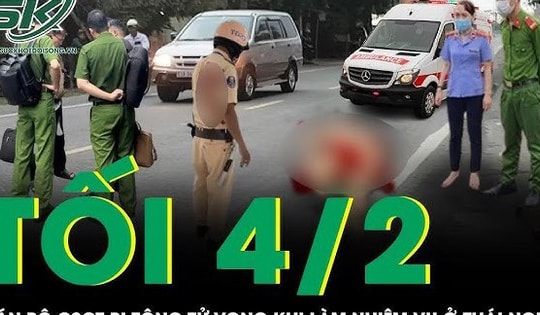 Cán bộ CSGT bị xe tông tử vong khi làm nhiệm vụ ở Thái Nguyên, camera ghi lại cảnh đau lòng