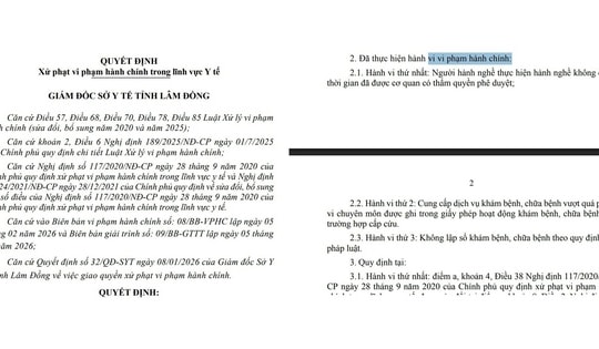 Vi phạm quy định khám chữa bệnh, một cơ sở y tế ở Lâm Đồng bị phạt 51 triệu đồng
