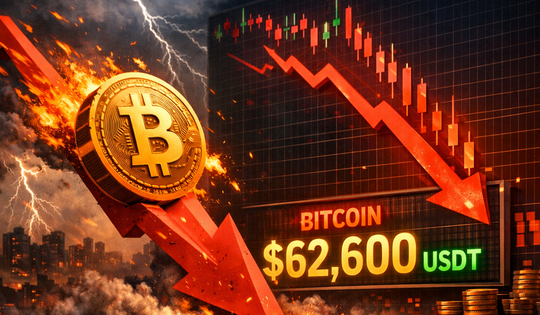 Bitcoin bị bán tháo dữ dội còn 62.600 USDT, chỉ 24 giờ mất trên 13% giá trị