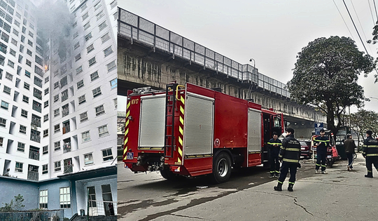 Cháy tầng cao chung cư Ecohome 2, cư dân tháo chạy bằng thang bộ