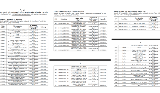 Cục Quản lý Dược thu hồi 252 phiếu công bố mỹ phẩm