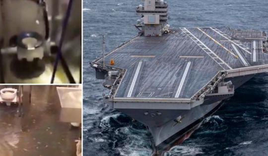 Siêu tàu sân bay đắt nhất của Mỹ gặp sự cố nước thải nhà vệ sinh khi đang làm nhiệm vụ