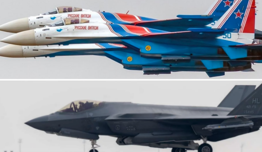 Tiêm kích F-35 Na Uy đối đầu hai oanh tạc cơ Tu-95MS cùng Su-35 Nga trên biển Barents