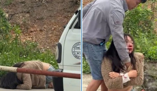 Xác minh vụ cô gái bị kéo lê trên đường ở bến phà Giải gây bức xúc dư luận