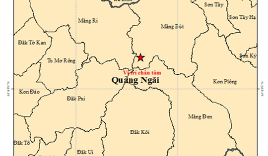 Động đất 3.9 độ ở Quảng Ngãi