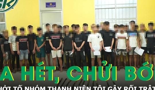 Sau mâu thuẫn, nhóm thanh thiếu niên mang hung khí tự chế la hét, chửi bới trước nhà đối thủ